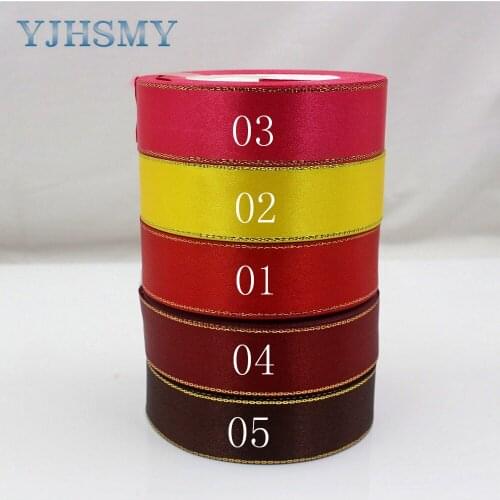 YJHSMY K-171023-25MM-248, 25 mm 5 color can choose 25 Yards Silk Satin Ribbon Wedding decorative ribbons gift wrap DIY material