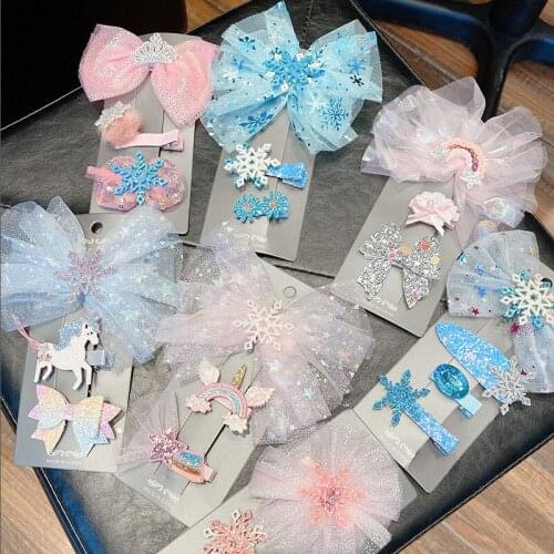 3PCS Childrens Baby Hair Clip Bow Girl Princess Hair Accessories Headdress BB Clip Broken Hair Head Jewelry Gift