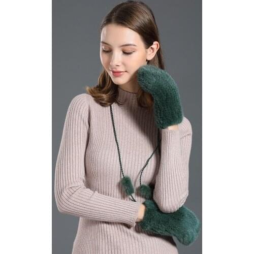 Winter Gloves Real Mink Fur Knitted Gift Mom Genuine Fur 2019 New Hand Made Luxury Fashion Natural Warm Wrist Full Glove Female