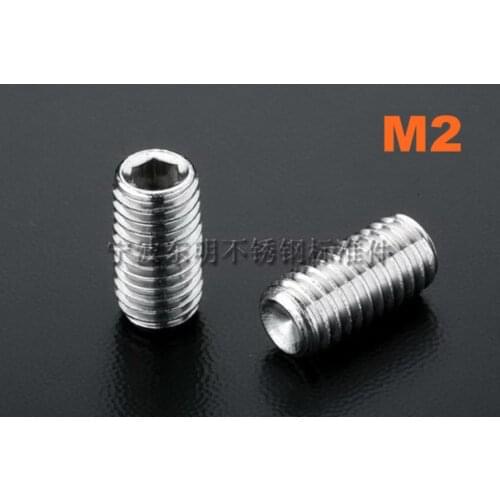 1000pcs/lot M2*2/3/4/5/6/8/10/12 DIN916 Stainless steel hex socket set screw with cup point