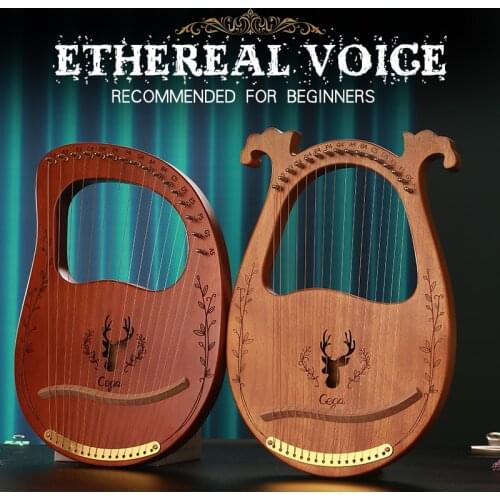 16-String Harp Mahogany Xylophone Instrument Body Instrument, 19-String Tuning Keys