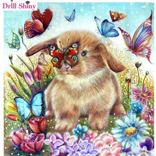 2018 New arrived DIY 5D Diamond Embroidery Hares Butterflies Diamond Painting Cross Stitch Full Diamond Mosaic Needlework