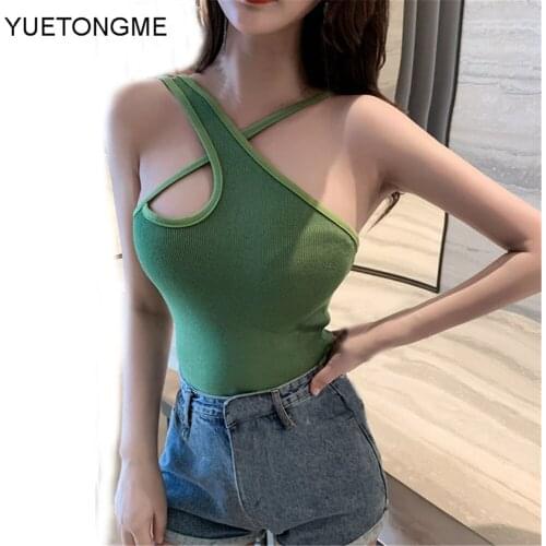 2021 Basic Women Camisole Sexy Cross Camis Slim Female Camisole Summer Hollow Out Streetwear Sleeveless Top Solid Color