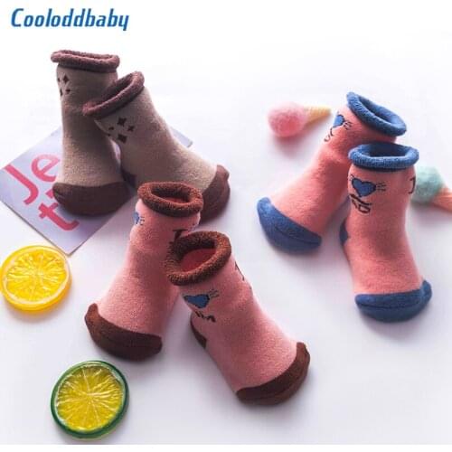 3 pairs/lot Baby socks Autumn Winter Cotton Newborn Infant Baby Girl Boy Kids Warm Socks Children Cute thick Mid tube socks