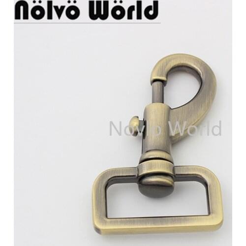 30pcs 32mm 1 1/4 inch brushed antique brass Powerful alloy snap hook bags,1.2 inch big metal hooks and loops