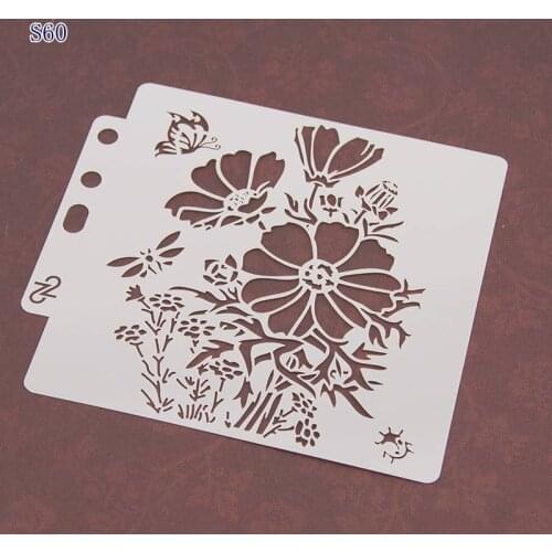 5PCS Flower Plastic Layering Stencils for DIY Scrapbooking/photo album Decorative Embossing DIY Paper Cards Crafts