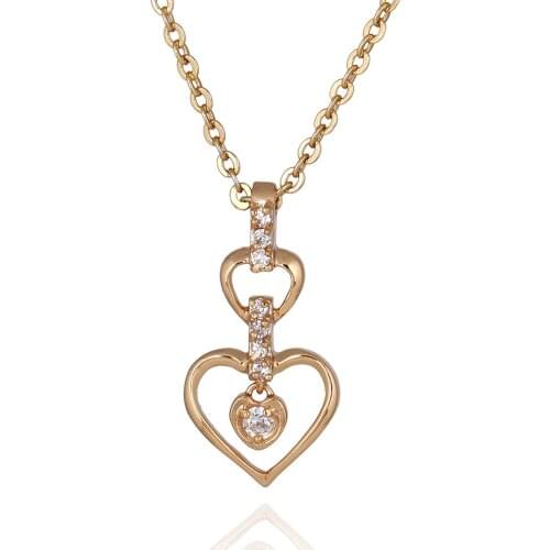Personality Multi Layer Heart Pendant Necklace Women Crystal Stone Pendant Wedding Fine Jewelry Gift Gold Lover Female Bijoux