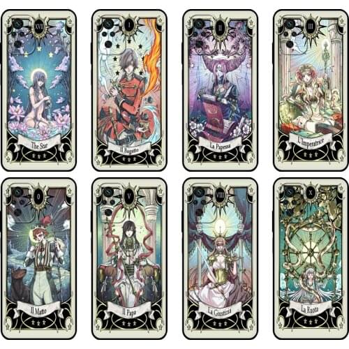 Black tpu Case For Xiaomi Redmi 9T Case Redmi Note 9T Note 10 5G 4G Pro 10S Case Tarot card moon star
