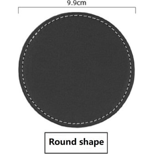 Black leather coaster premium cocktail mat non-slip mat bar mat European style creative leather coaster thickening set