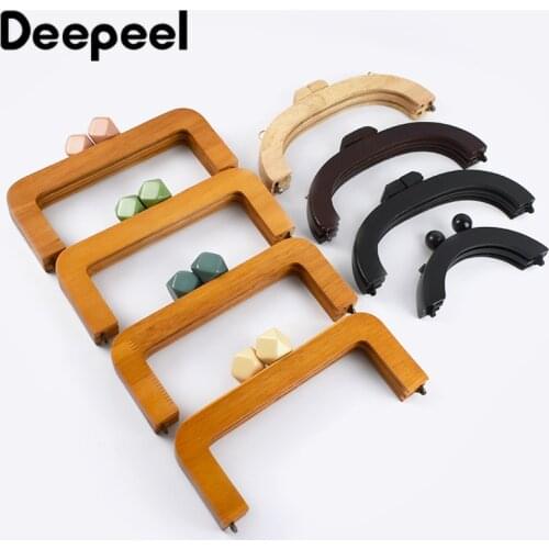 1Pc 14/20/30cm Bag Wood Handle Wooden Bags Closure Kiss Clasp Purse Frames Lock Buckles Handles DIY Sewing Brackets Accessories