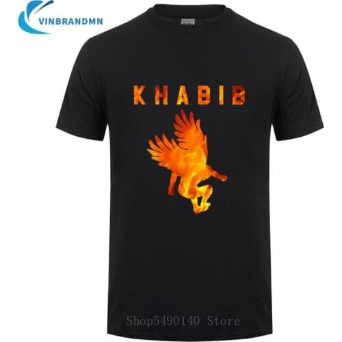 The Eagle Air Khabib On Fire T-Shirt Fighter Khabib Nurmagomedov T Shirt Men Russian Hero Tees Fashion Streetwear Brand Clothing