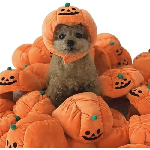 Halloween Pet Pumpkin Hat Cat Dog Fancy Party Dress Up Headdress Cute Puppy Kitten Decoration Costume Cap Cats Headgear