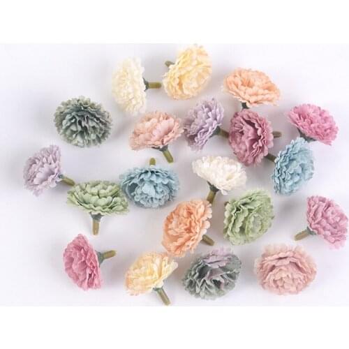 20/50pcs 3CM Silk Artificial Flowers Peony Flower Head For Wedding Home Decoration Fake Flowers DIY Handmade Craft Accessories