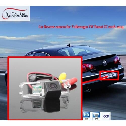 JanDeNing HD CCD Car Rear iew Parking Camera For VW Volkswagen Passat CC 2008~2014/ Reverse Camera License Plate Light OEM