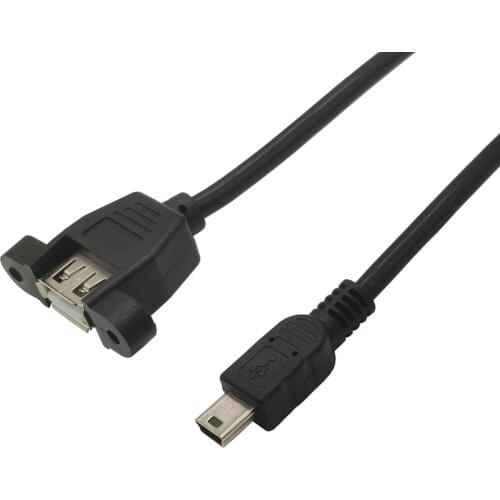 Mini USB Cable V3 to USB Type A Female Screw Lock Panel Mount Cable 30CM/50CM