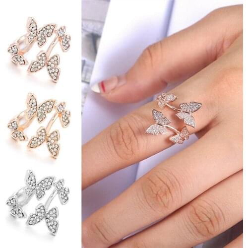 Rings 2021 New Trend Fashion On Phalanx Womens Adjustable Gold Butterfly Jewelry Female Finger Gifts Girls Appointment rings
