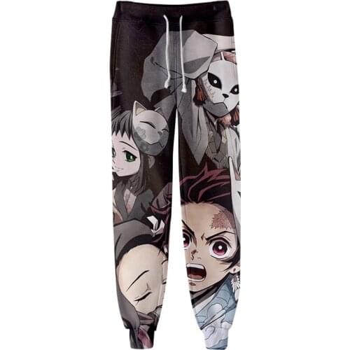 Kpop New Anime Demon Slayer 3d Printed T-shirts Pants Tanjiro Kamado Anime Sweatpants Fashion Harajuku Casual Men/Women Pants