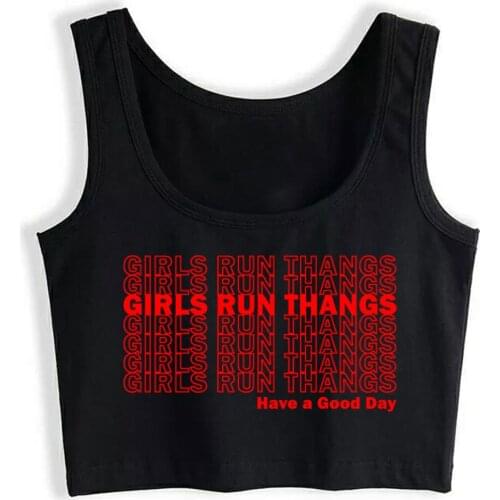 Crop Top Sport Girls Run Thangs Fashion Inscriptions Custom Tops Women