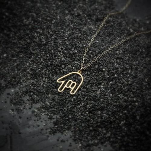 Tiny Rock Roll Hand Gestures Necklace ASL I Love You Sign Language Necklace Simple American Rock charm pendant Necklaces jewelry