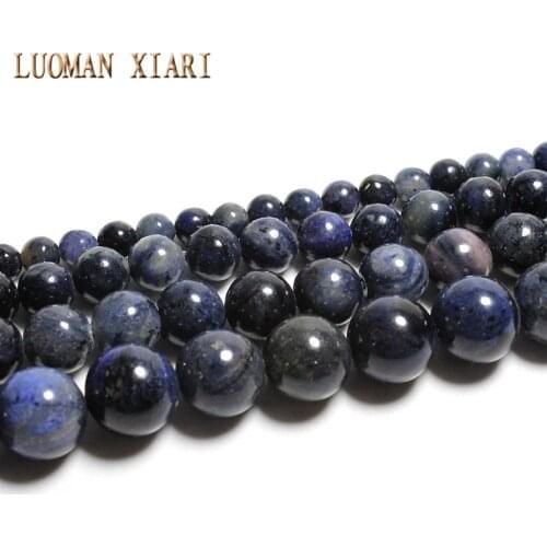 Fine AAA+ Natural Blue Stone Round Beads For Jewelry Making DIY Bracelet Necklace Material 6/8/10mm Strand 15