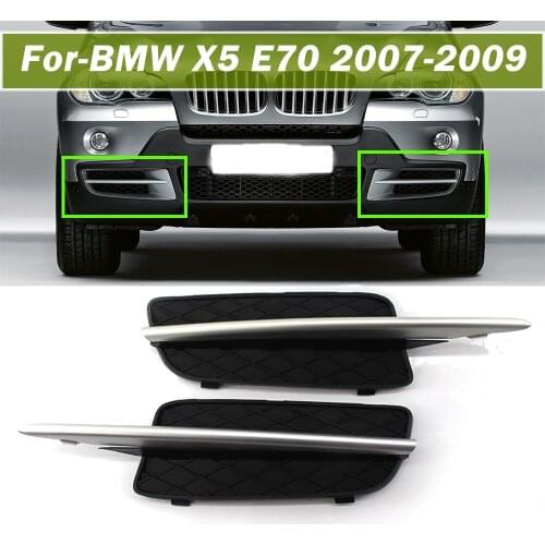 Fog Lamp Cover For BMW X5 E70 2007-2009 Fog Light Cover Car Insert Lower Bumper Grill Grille Auto Front Bumper Grille Cover