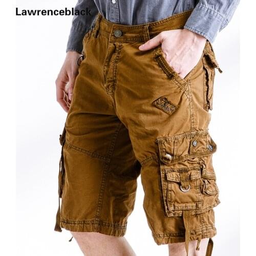 Male cargo shorts summer military multi-pocket cargo shorts bermuda masculina 2017 casual knee length brand overall big size 787