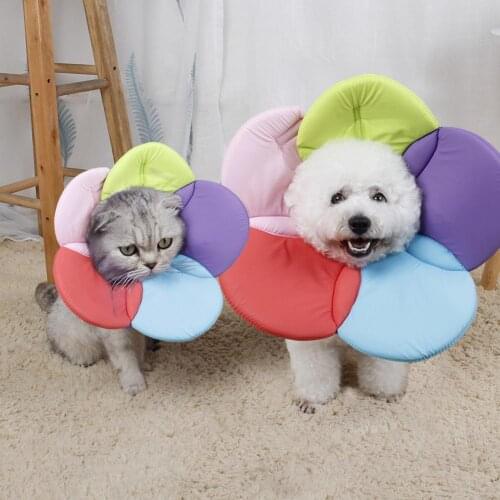 Cats Dogs Soft Anti-bite Flower Elizabeth Sponge Filling Protective Anti-licking Collar Cover