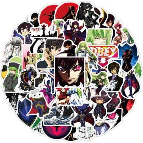 50pcs/pack Anime CODE GEASS Lelouch of The Rebellion Stickers Lable for Cars Motorcycles Wall Furniture DIY