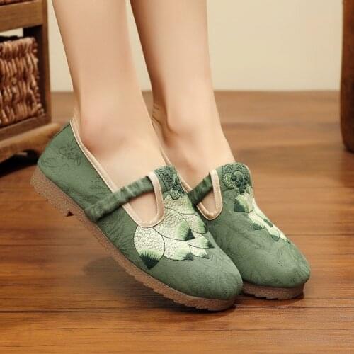 Beijing Old Cloth Shoes Retro Soft Soles Embroidered Breathable Hanfu Single Shoes Shoes Woman