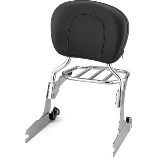 Motorcycle Passenger Backrest Sissy Bar+Luggage Rack Chrome Fit 200mm Fender For Harley 2007-Later Softail Cross Bones FLSTSB