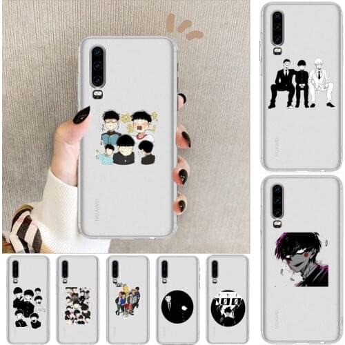 Mob Psycho 100、Mobu Saiko Hyaku Anime Transparent Phone Case For Huawei P40 P30 P20 P10 P9 P8 Lite E Pro Plus Etui Coque Painti
