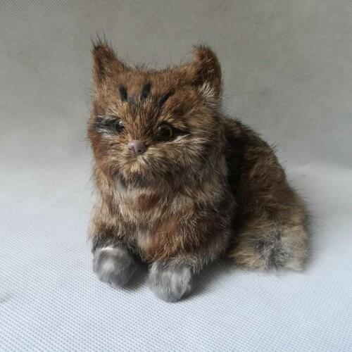 Real life toy cat polyethylene&furs about 15x11cm lying cat model home desk decoration props toy gift h0788