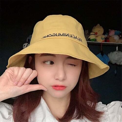 Fishermans hat girl daisy fashion sweet Korean version of Sun Shade students with Sun Screen Red Basin Hat WS-2202