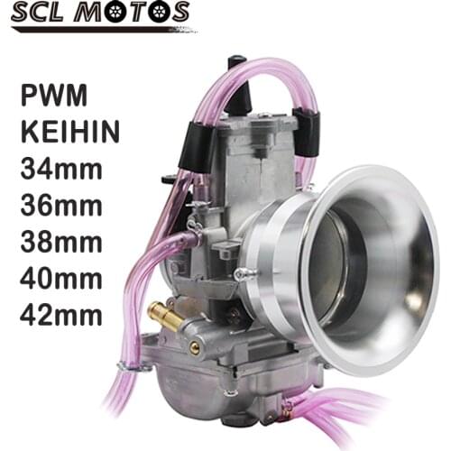 SCL MOTOS 1PC Keihin PWM 34 36 38 40 42mm Motorcycle Carburetor with Air Filter Cup For 125cc-250cc 2T UTV ATV Dit Pit Bike