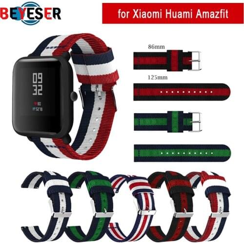 Nylon 20m Band Watchband Replacement for Xiaomi Huami Amazfit Bip Lite Pace Youth Bit S GTR 42mm Bracelet Wrist Strap Accessorie