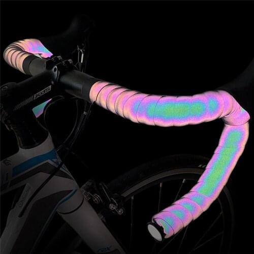 Reflective Dazzle Bike Handlebar Tape Cycling Bar Tape Belt EVA Shockproof Bike Bar Strap Wrap Non-slip Bike Accessories