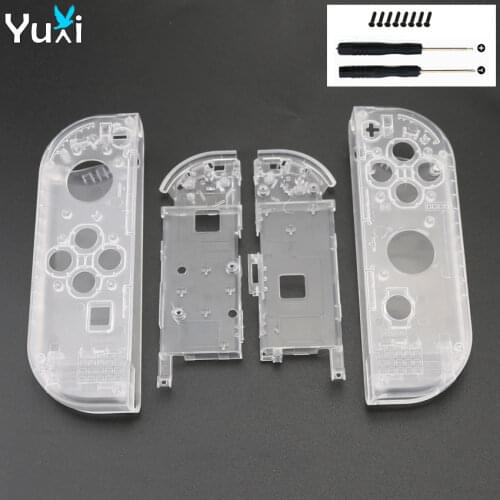 YuXi Clear White Plastic L R Housing Case Cover for Nintend Switch NS NX Joy Con Console Shell Replacement Parts