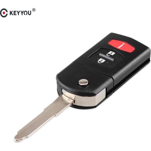 KEYYOU 3 Button Replacement Filp Key Case Folding Fob Car Remote Key Shell For MAZDA 3 5 6 MX-5 Miata CX-7 CX-9 RX-8 CX-9