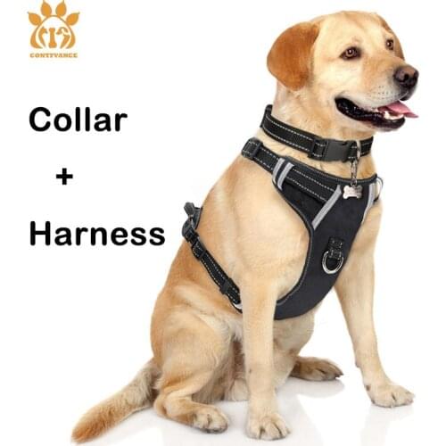 Dog Harness Pet Vest Durable Puppy Dog Chest Harness Custom 1680d Oxford Fabric Breathable Outdoor Vest Front Clip Reflective
