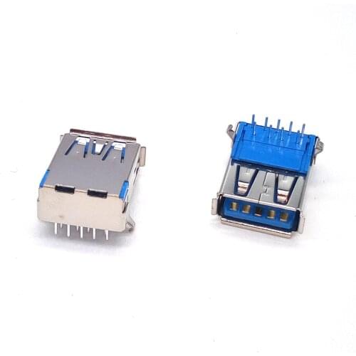 10pcs USB 3.0 Type A Female Plug jack 90 Degrees Pins AF Socket Connector for High-speed Data Transmission