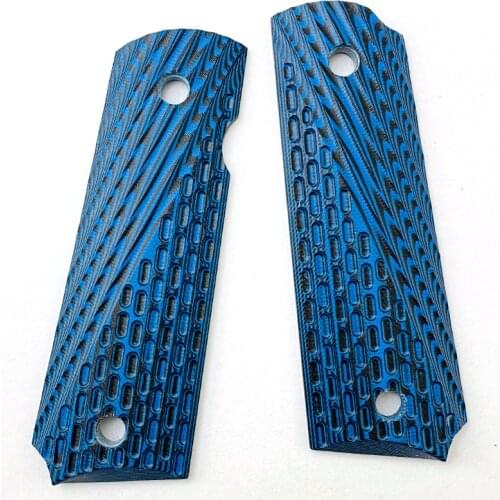 2Pieces tactics pistol 1911 Full size Grips Blue G10 Grips custom Grips CNC Material 1911 accessories