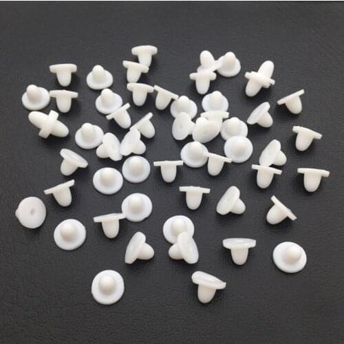 200pcs 6/7.5mm Soft White Silicone Rubber Earring Back Stoppers for Stud Earrings DIY Earring Findings Accessories