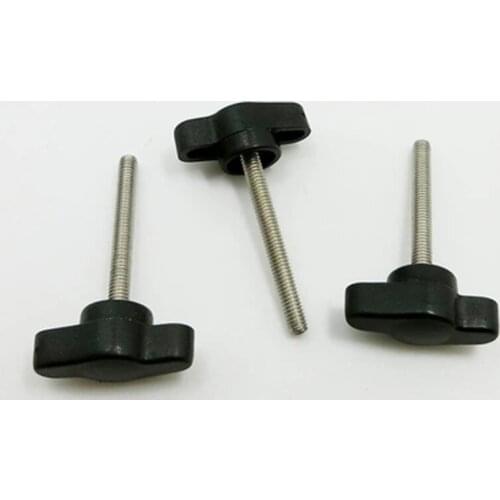 4Pcs M6 Stainless Steel One word Plastic head Hand screws T shape Fastening Knob Adjustment handle Screw bolt 12mm-55mm L
