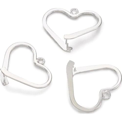 5pc Heart Shape Brass Pinch Bails Ice Pick Pendant Clasp Clip Connector For Earring DIY Jewelry Findings Making
