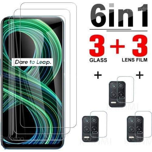 6 in 1 Camera Protector Glass For Oppo Realme 8 V13 Narzo 30 V 13 v Realmy Realmi8 Protective Safety 9H Clear Screen Cover Film