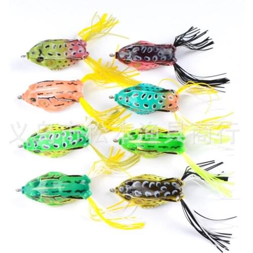 8pcs/lot Frog Bait Fishing lures Tackle Lifelike Soft Rubber Ray frog 60mm 13.5g Top-water Enticement Silicone Lure Carp Wobbler