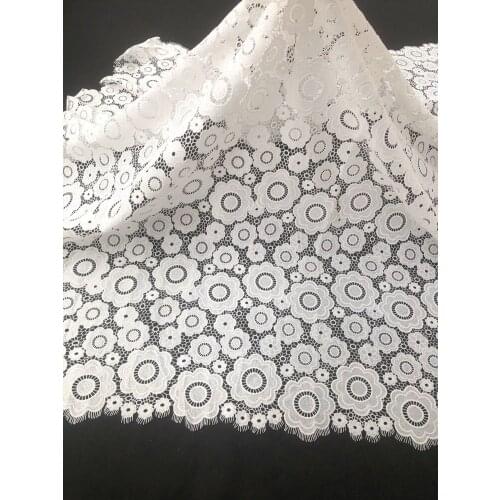 African Lace Fabric 2021 High Quality Lace Water Soluble Embroidered Fashion Soft White Lace Fabric 5 Yards