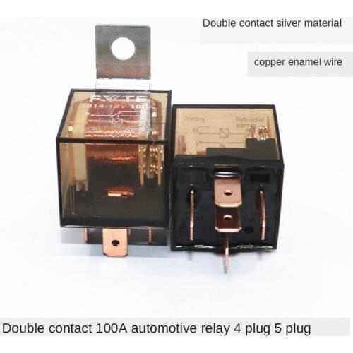 100A Automobile Car Relay 4-foot 5-foot 12V/24VDC High Quality Copper Coil silver alloy contact Long service life 10pc/lot