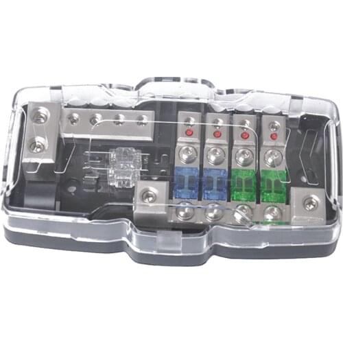 Car Audio ANL Fuse Holder Power Distribution Block Fusebox 2 Input 4 Output