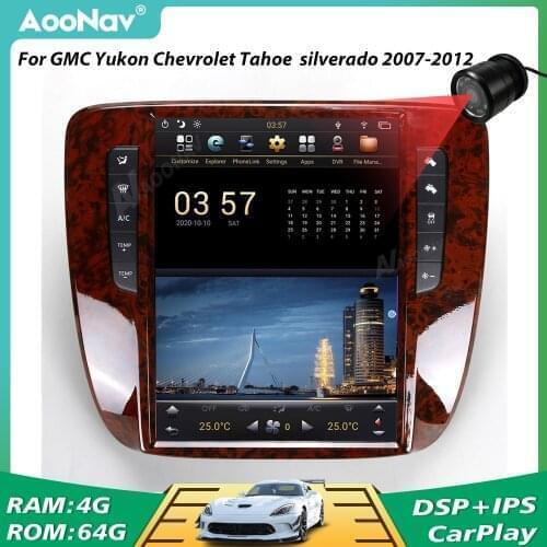 Car Radio 2 Din DSP Unit Tesla Style For GMC Yukon Chevrolet Tahoe Silverado 2007-2012 GPS Navigation Stereo Multimedia Player